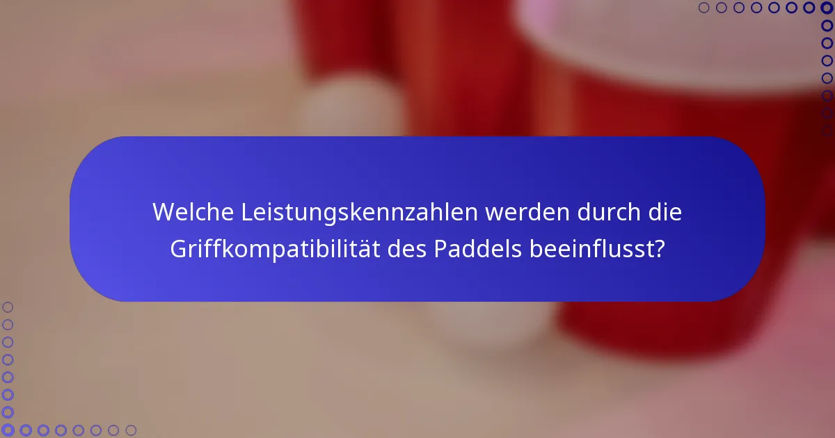 Welche Leistungskennzahlen werden durch die Griffkompatibilität des Paddels beeinflusst?
